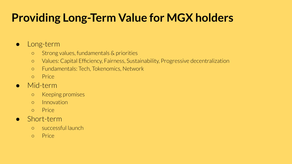 Points that support long-term value